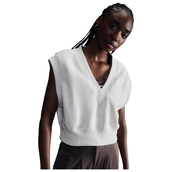 Nike Γυναικεία αμάνικη μπλούζα Sportswear Phoenix Fleece V-Neck Cropped Top Nike Γυναικεία αμάνικη μπλούζα Sportswear Phoenix Fleece V-Neck Cropped Top
